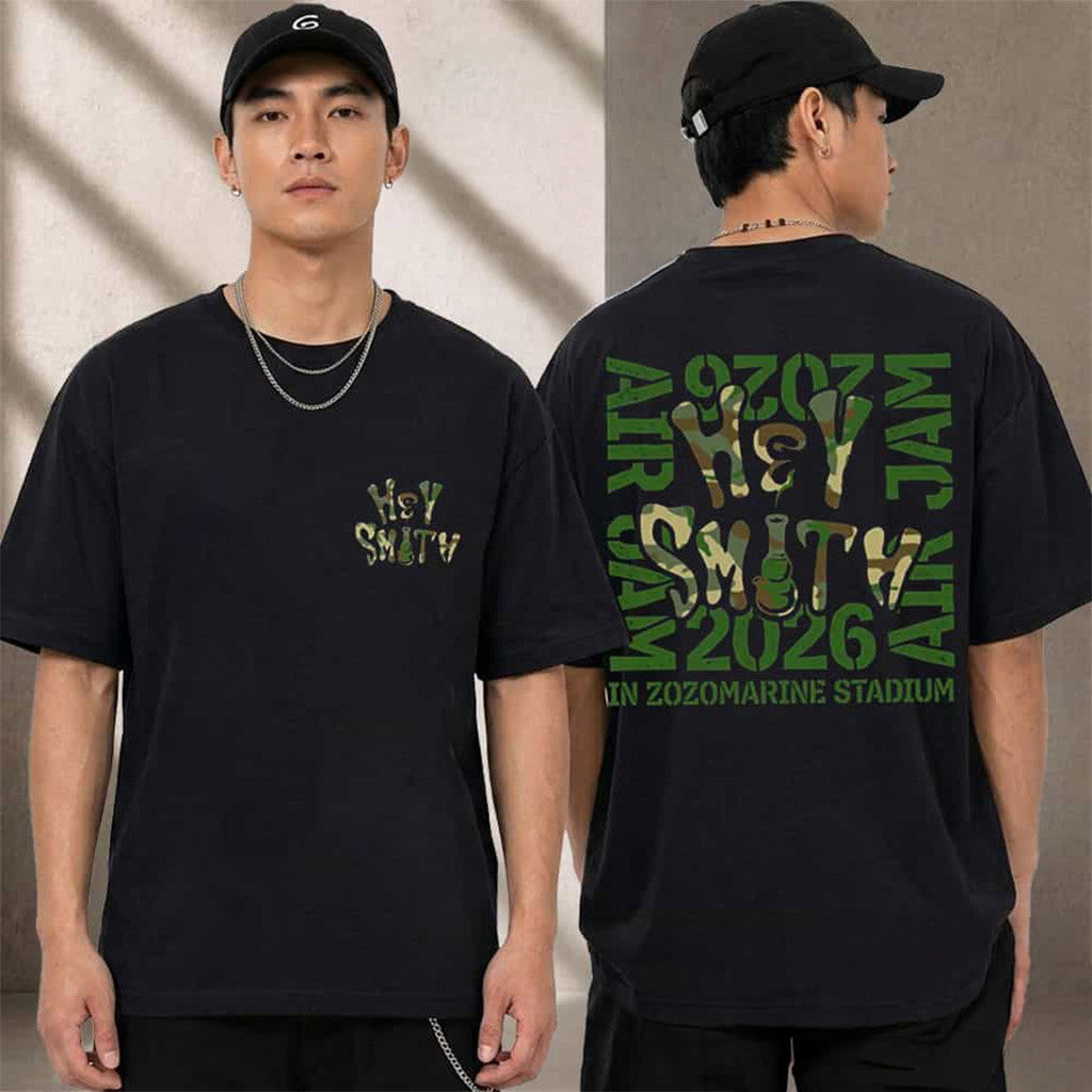 Hey Smith x Air Jam 2026 Camo Logo T-Shirt Hey Smith Merch Birthday Gifts For Music Lovers - Merchluma