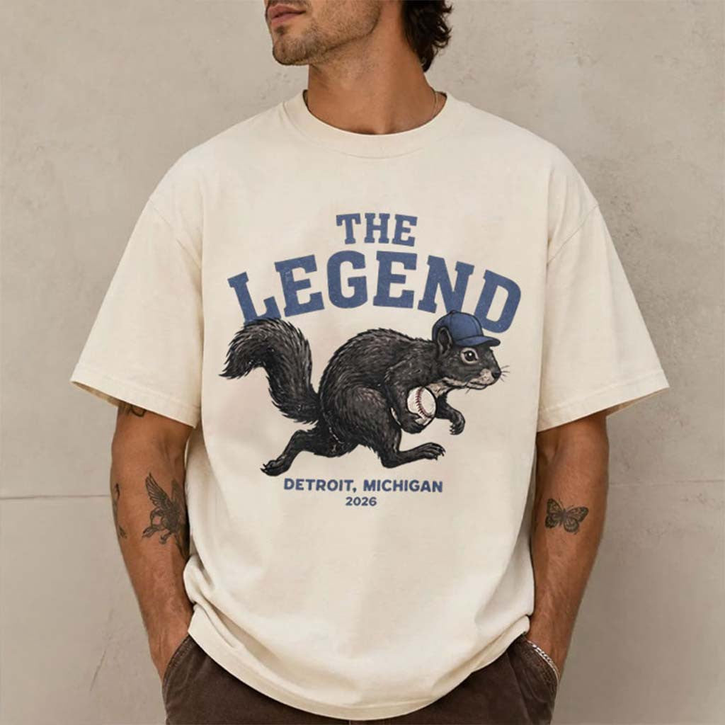 The Legend Game Day Shirt Funny Detroit Baseball Squirrel T-Shirt Gifts For Friends - Merchluma