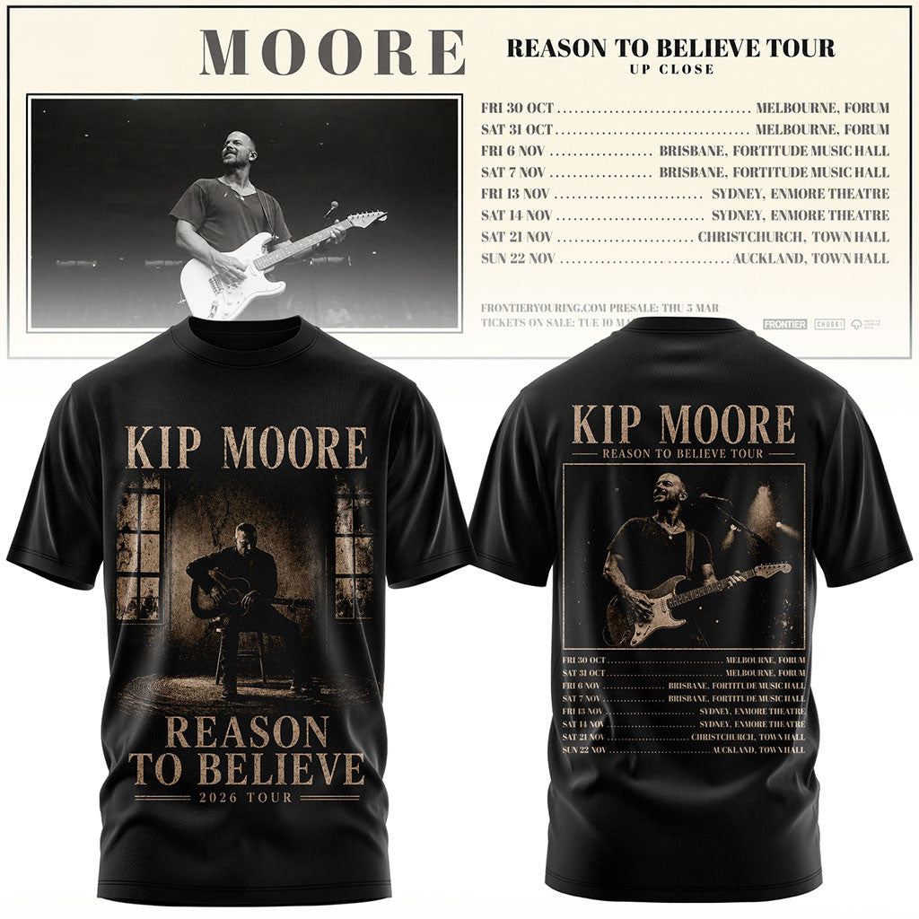 Kip Moore Reason To Believe Tour 2026 T-Shirt Kip Moore Merch Gifts For Music Lovers - Merchluma