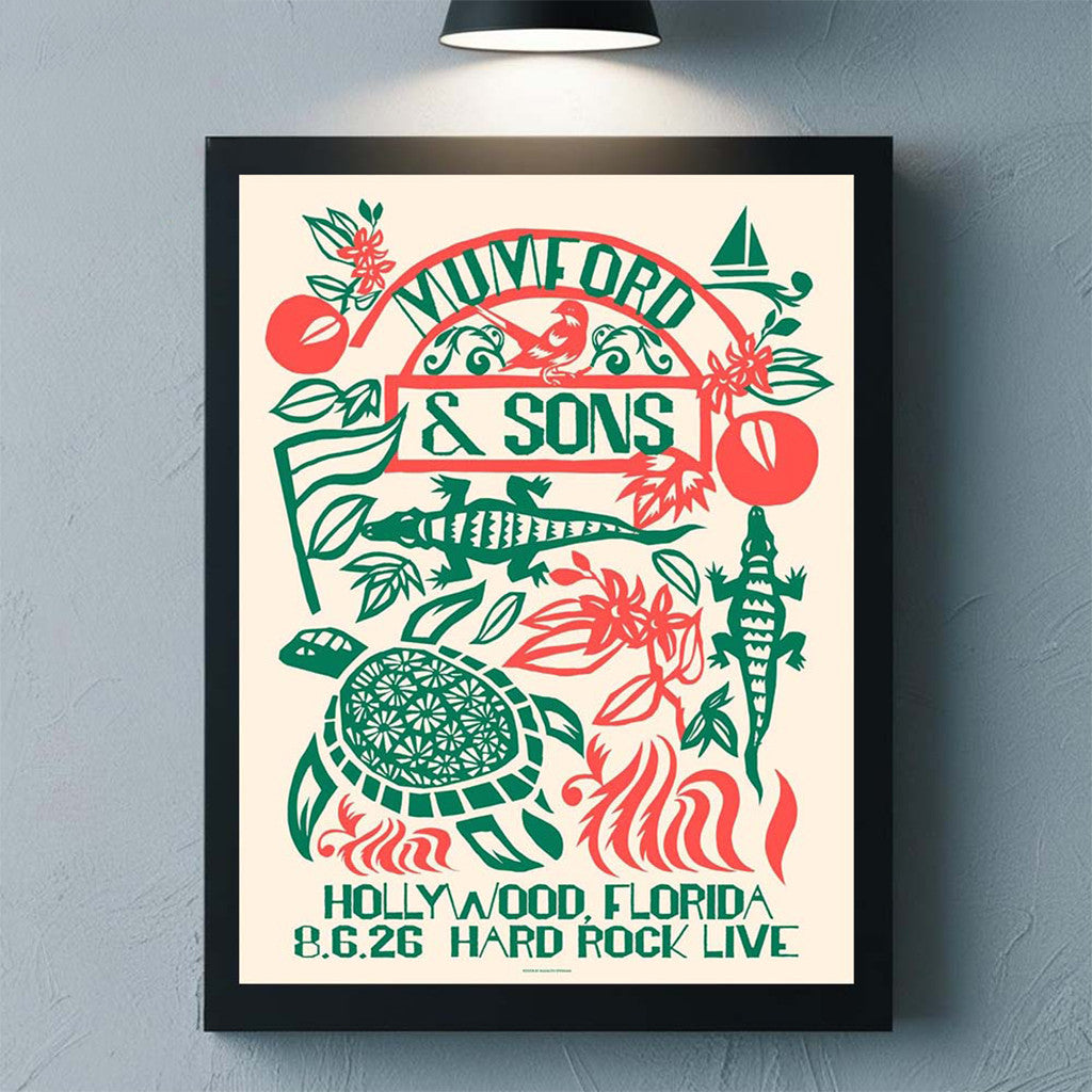Mumford And Sons Merch Hollywood Florida 2026 Event Poster Best Gifts For Rock Fan - Merchluma