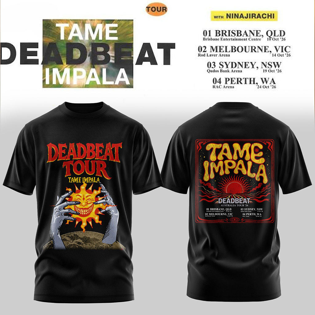 Tame Impala Deadbeat Tour 2026 T-Shirt Tame Impala Merch Music Related Gifts For Guys - Merchluma
