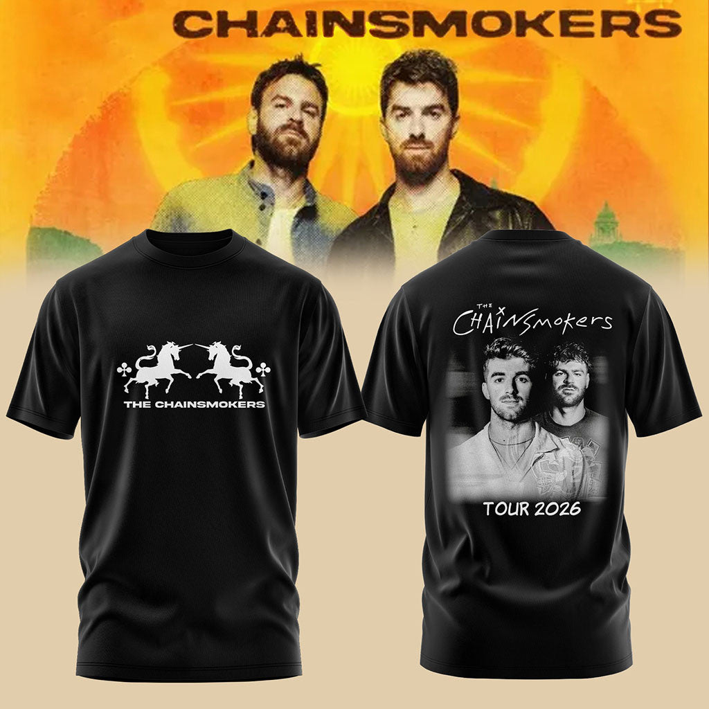 The Chainsmokers Tour 2026 T-Shirt Black The Chainsmokers Merch Birthday Present For Son - Merchluma
