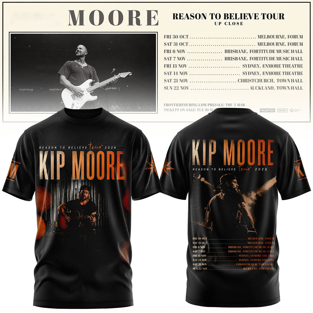Kip Moore Reason To Believe Tour 2026 T-Shirt Kip Moore Merch Cool Gifts For Music Lovers - Merchluma