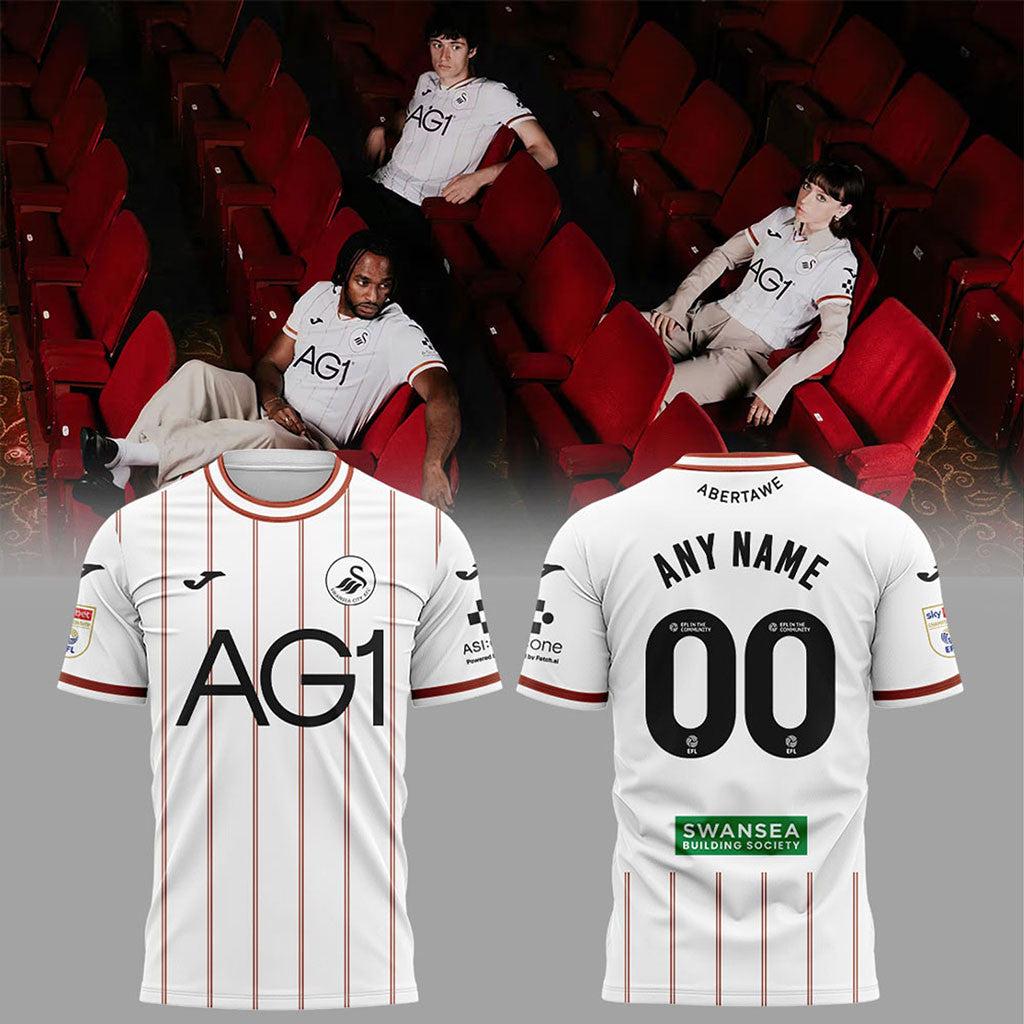 Personalized Swansea City AFC AG1 New Home Kit T-Shirt Swansea City AFC Merch Fans Gifts - Merchluma