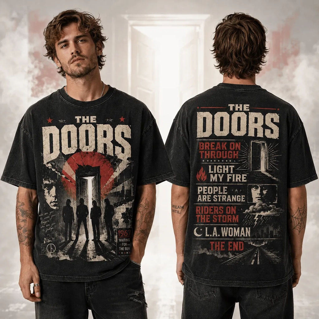 The Doors Break On Through Wash T-Shirt The Doors Merch Gifts For Rock Fans - Merchluma