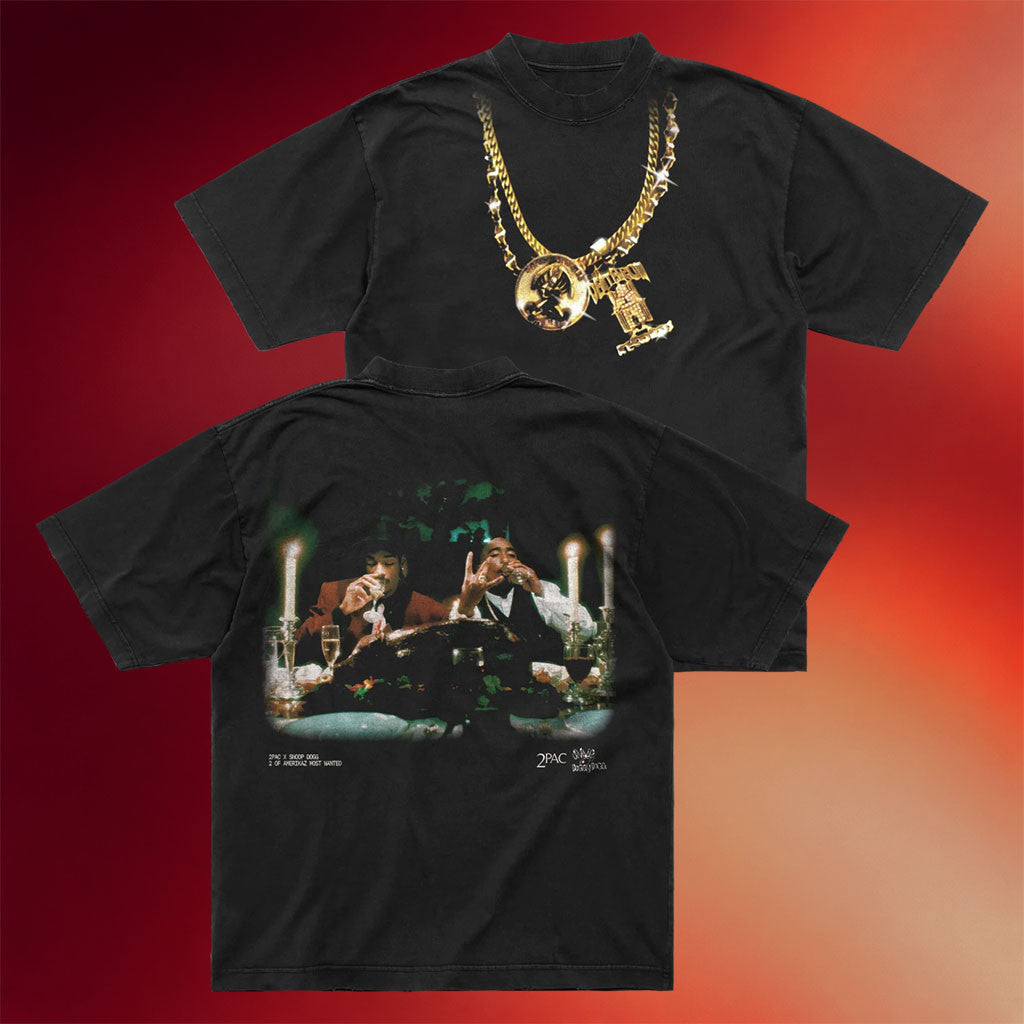 The Snoopermarket Merch 2026 Icons Black T-Shirt 2Pac X Snoop Doggy Dogg Merch Hip Hop Fan Gift - Merchluma