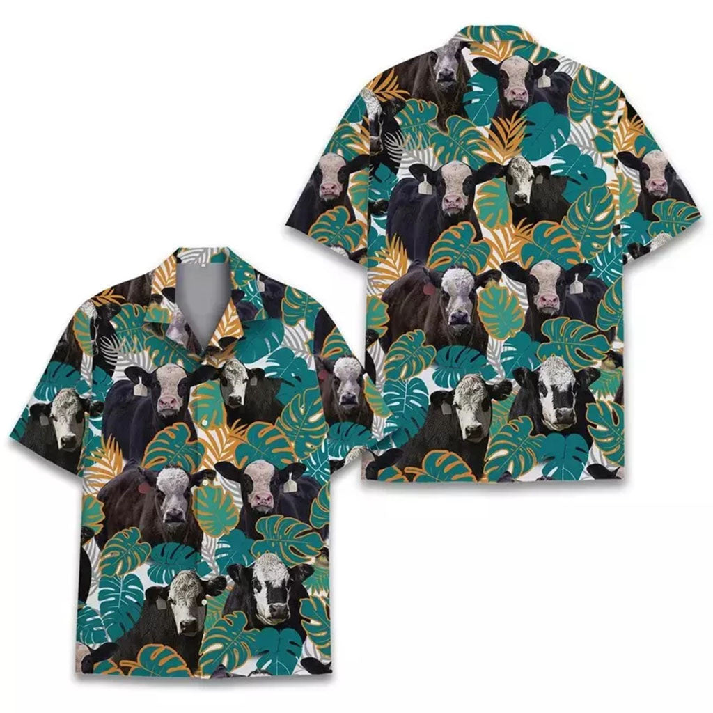 Tropical Cow Hawaiian Shirt Summer Outfits Gifts Ideas For Cow Lovers - Merchluma