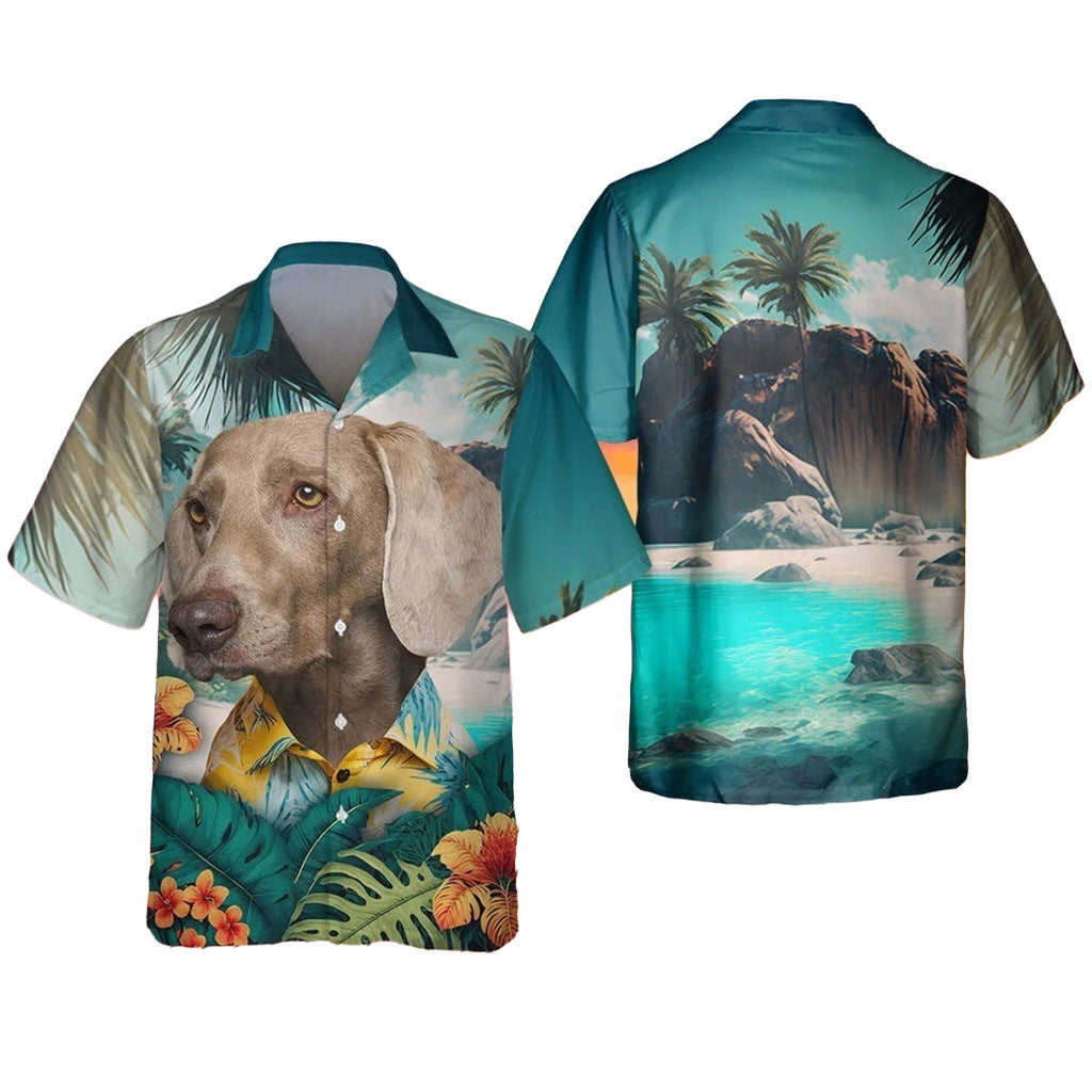 Weimaraner Dog Hawaiian Shirt Tropical Beach Aloha Shirt Gift For Dog Lovers - Merchluma