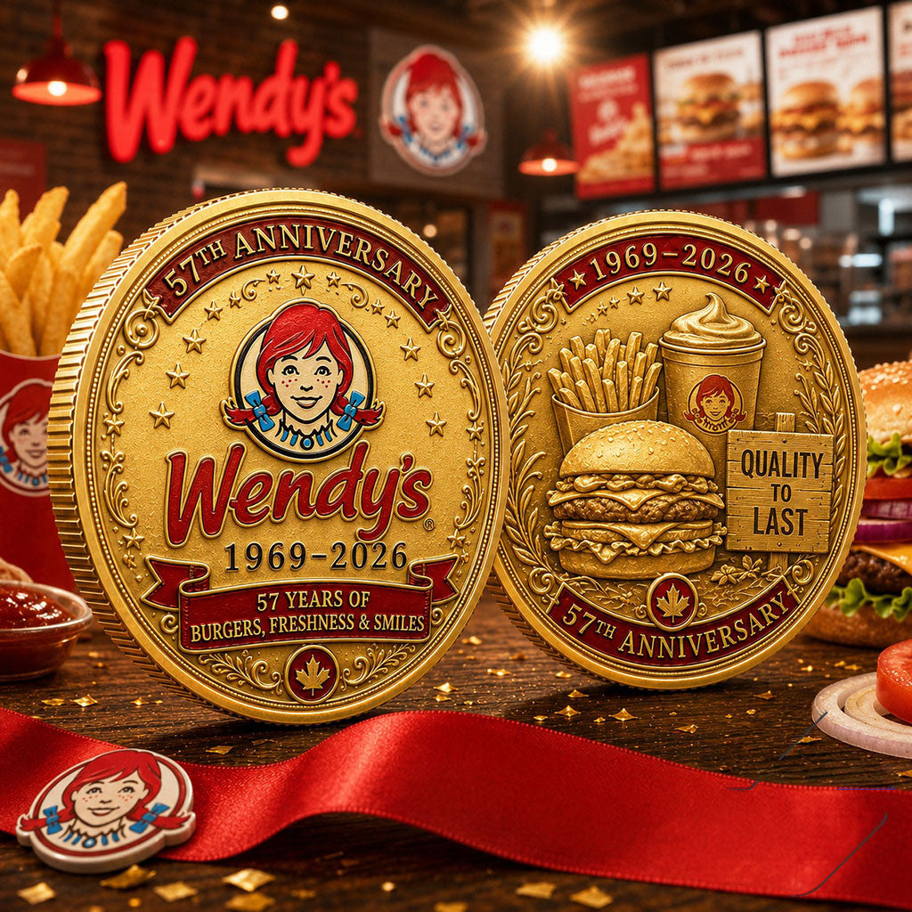 Wendy's 57th Anniversary 1969-2026 Commemorative Coin Quality To Last Coin Fast Food Lover Gift - Merchluma