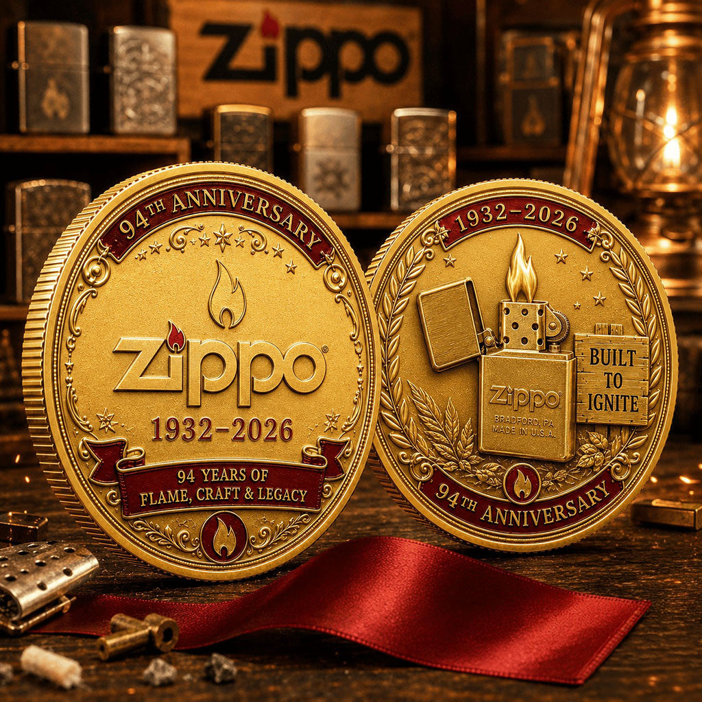 Zippo 94th Anniversary 1932-2026 Commemorative Coin Built To Ignite Coin Zippo Merch Dad Gifts - Merchluma