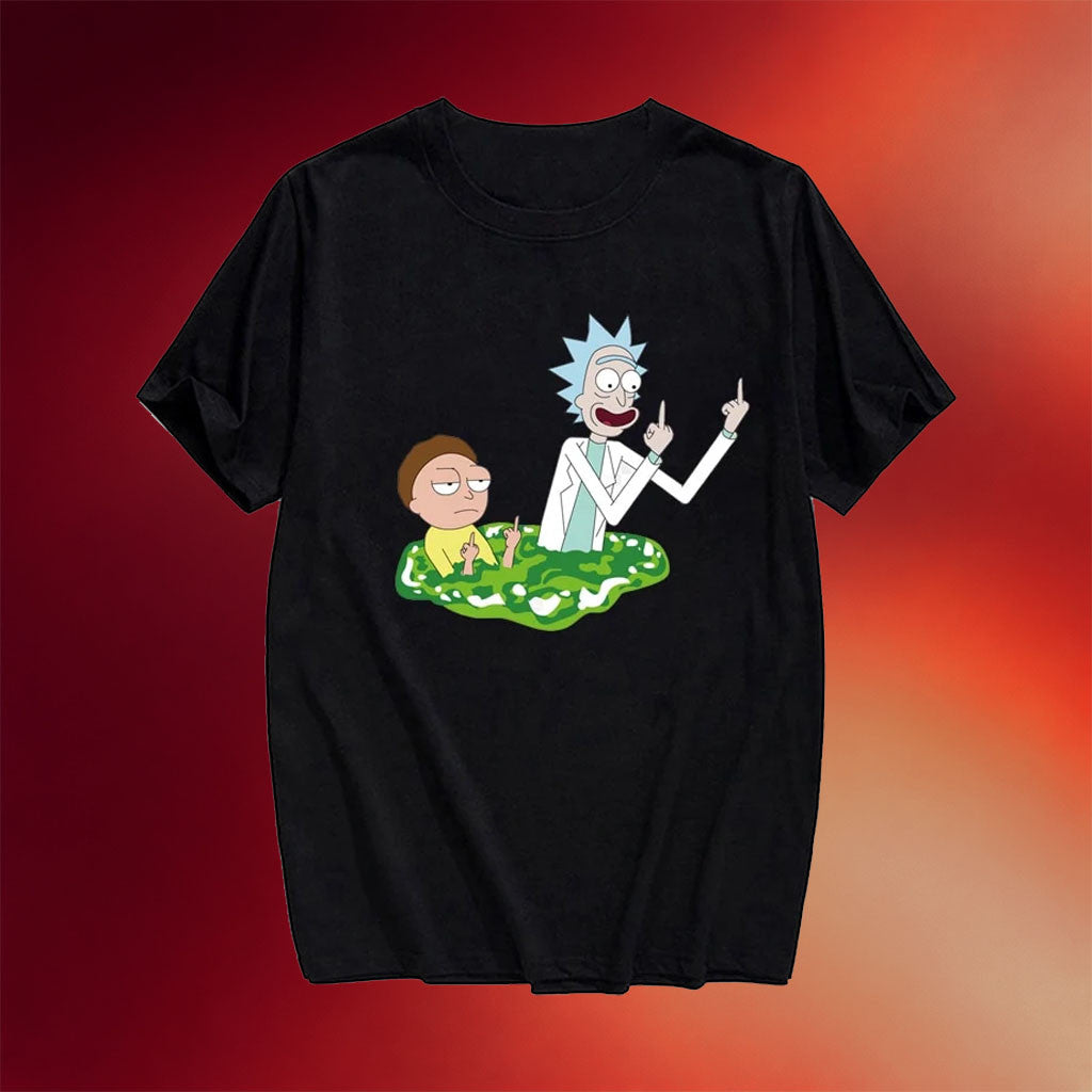 Rick And Morty Merch 2026 Rick And Morty Middle Finger T-Shirt Gift For Brothers - Merchluma