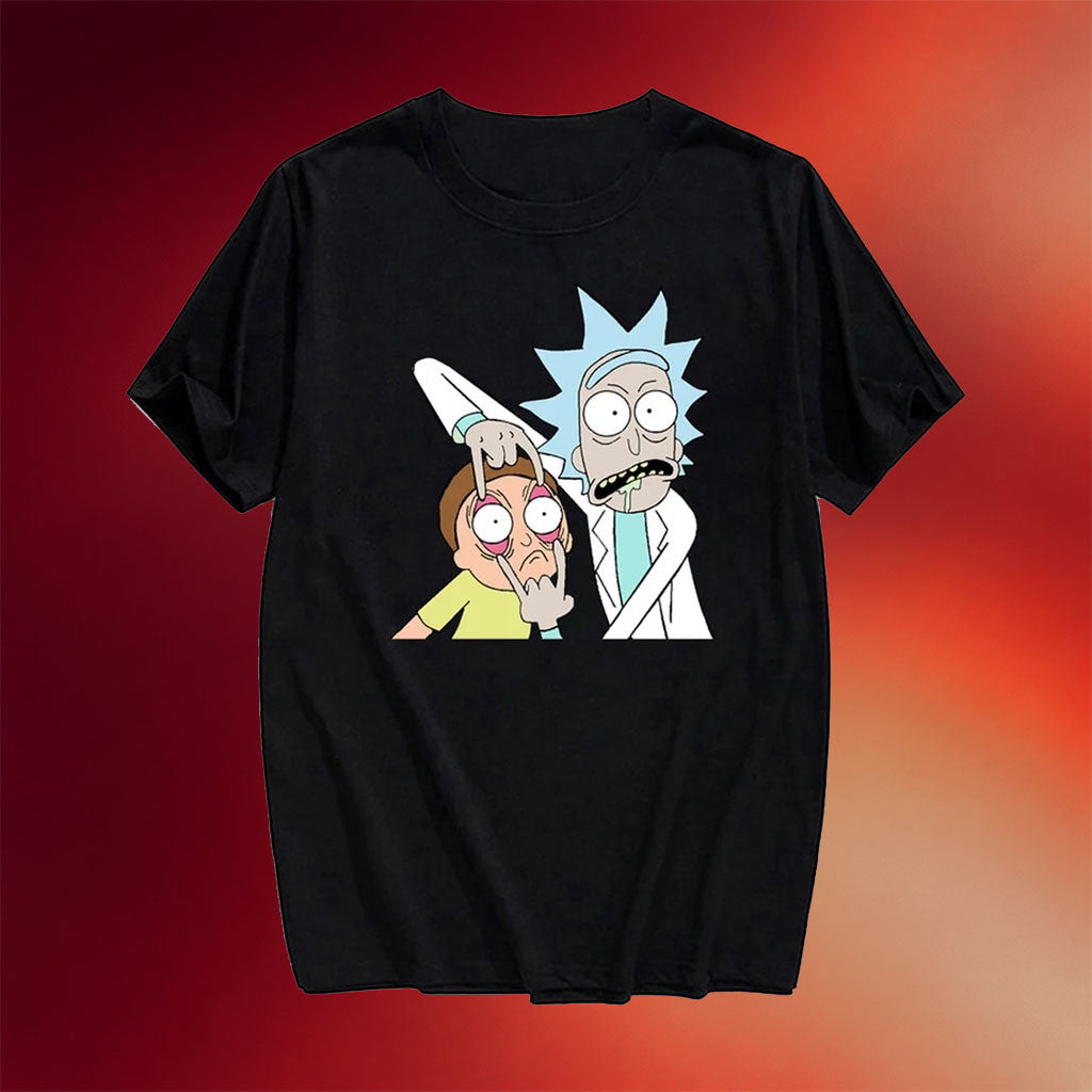 Rick And Morty Merch 2026 Rick And Morty Open Your Eyes T-Shirt Funny Cartoon Shirt Gift Ideas - Merchluma