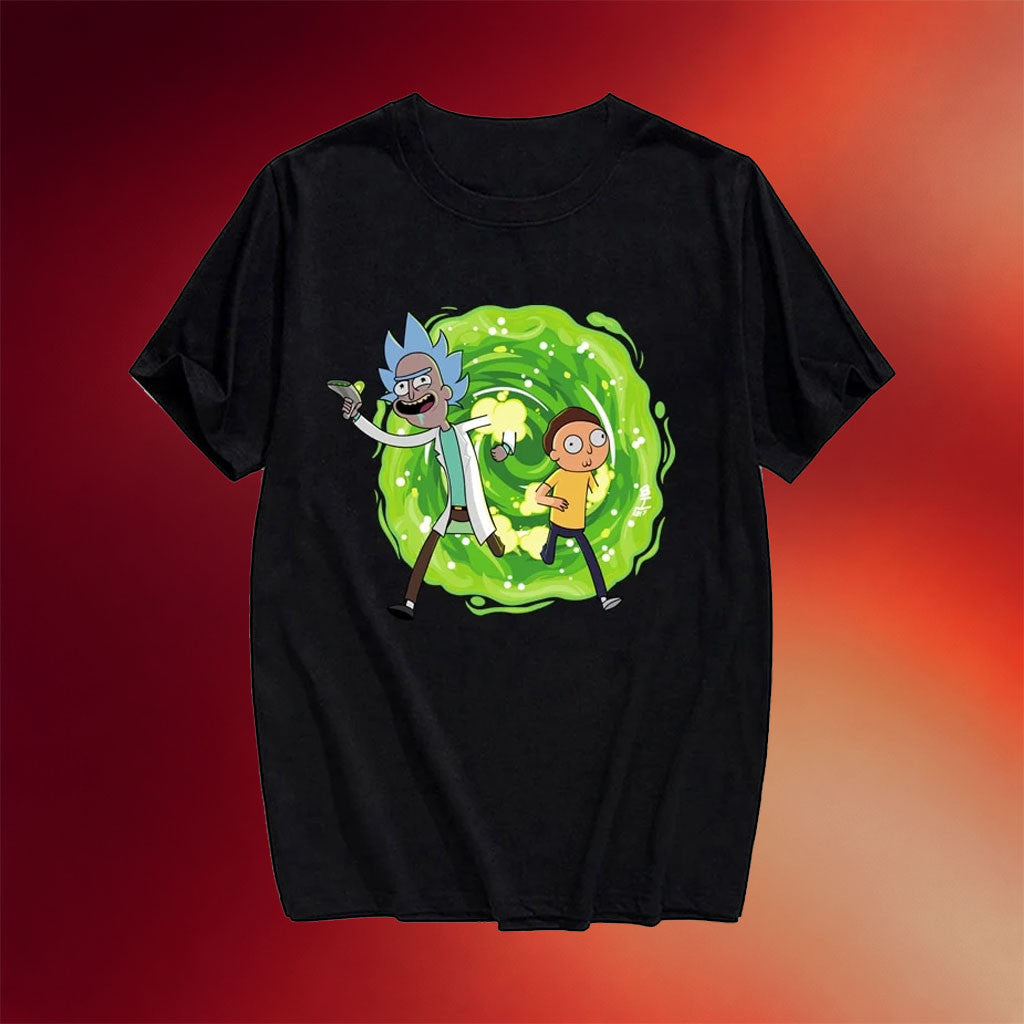 Rick And Morty Merch 2026 Rick And Morty Portal T-Shirt Funny Sci Fi Cartoon Shirt Fan Gifts - Merchluma