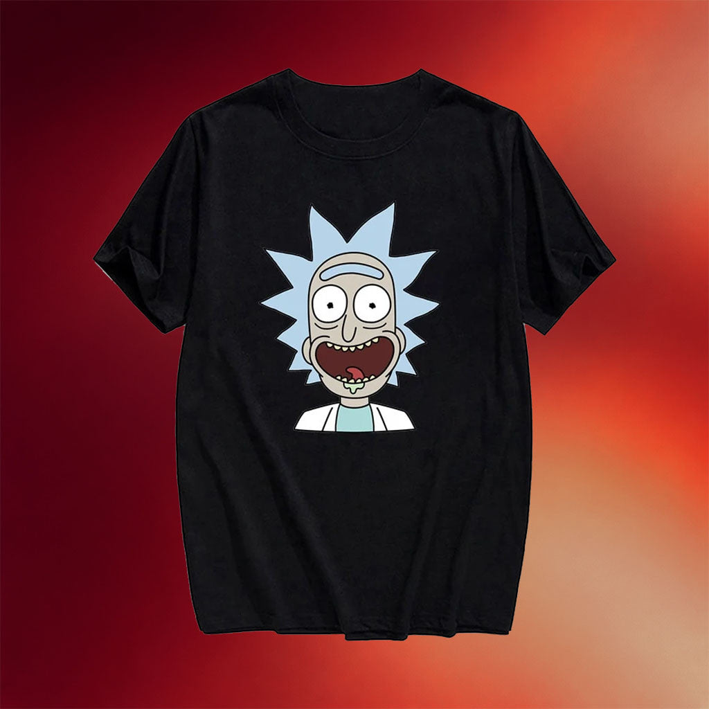 Rick And Morty Merch 2026 Rick's T-Shirt Black Funny Sci Fi Cartoon Shirt Gift For Friends - Merchluma