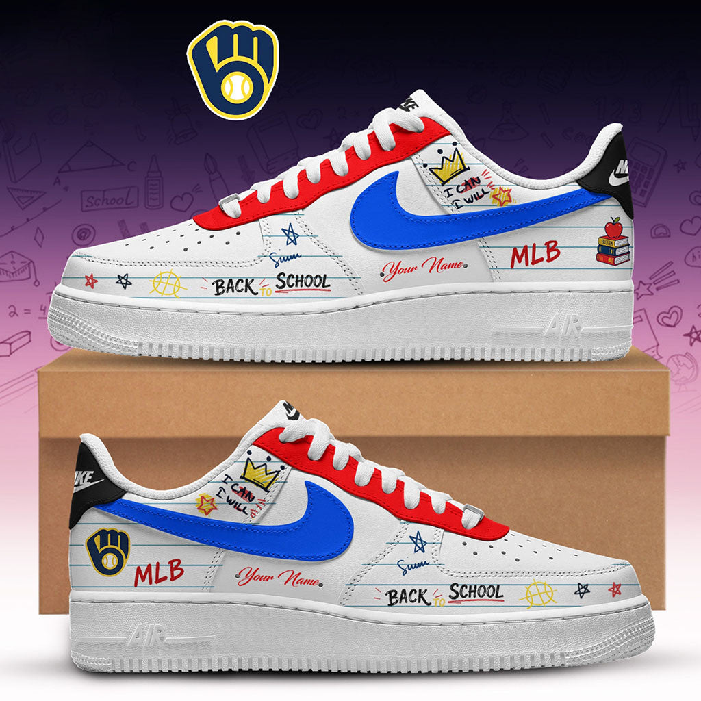 Personalized Milwaukee Brewers X Back To School Shoes Sneakers 2026 Brewers Merch Gift For Fans - Merchluma