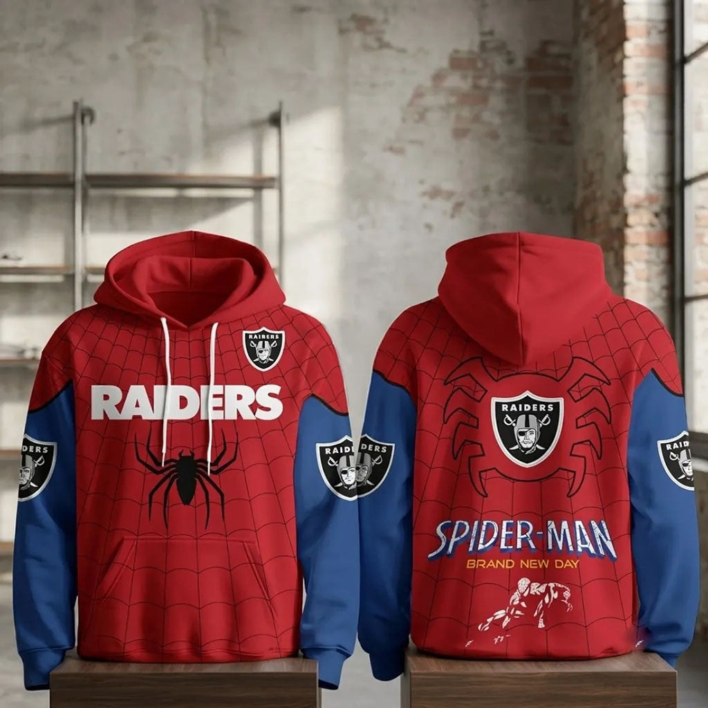 Las Vegas Raiders X Spider-Man Brand New Day Hoodie LV Raiders Merch 2026 Gift For Fans - Merchluma