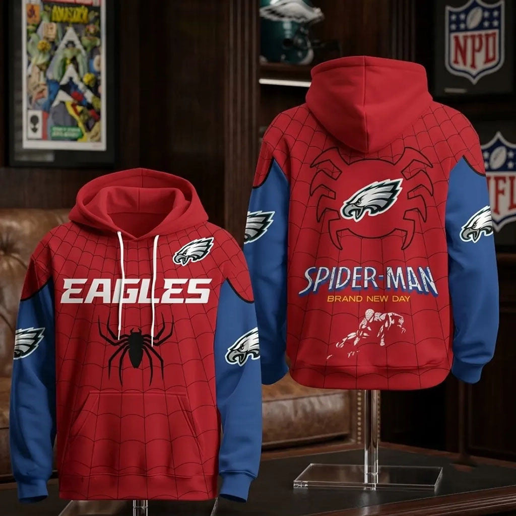 Philadelphia Eagles Spider-Man Brand New Day Hoodie Eagles Merch Gifts For Football Fan - Merchluma