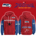 Seattle Seahawks x Spider-Man Brand New Day Hoodie Seahawks Merch Presents For Football Fans - Merchluma