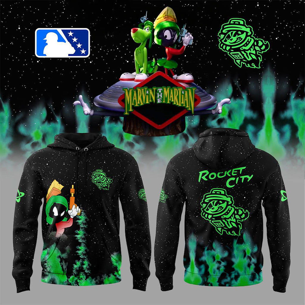 Rocket City Trash Pandas Merch Night Party Marvin The Martian Hoodie Gifts For Baseball Fans - Merchluma