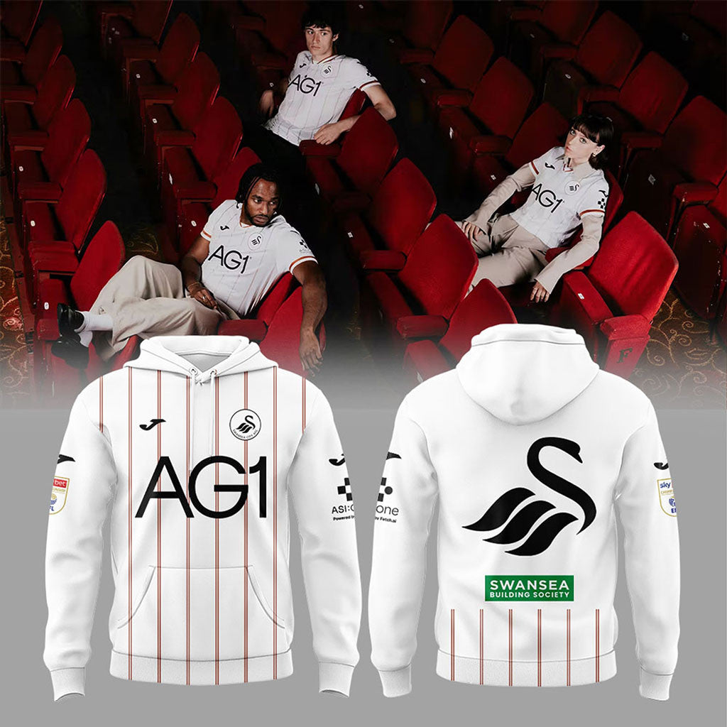 Swansea City AFC AG1 New Home Kit Hoodie Swansea City AFC Merch Gifts For Football Fan - Merchluma
