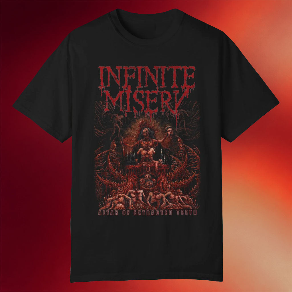 Iron Fortress Records Merch 2026 Infinite Misery Altar of Extracted Teeth T-Shirt Band Fan Gift - Merchluma