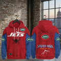 New York Jets X Spider-Man Brand New Day ZIp Hoodie NY Jets Merch Superhero Fan Clothing - Merchluma