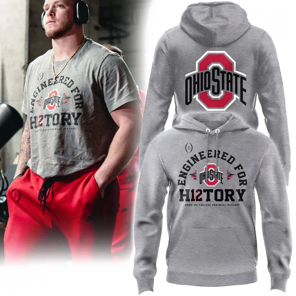 Ohio State Buckeyes Engineered For History Hoodie Buckeyes Merch Gift For Football Lovers - Merchluma