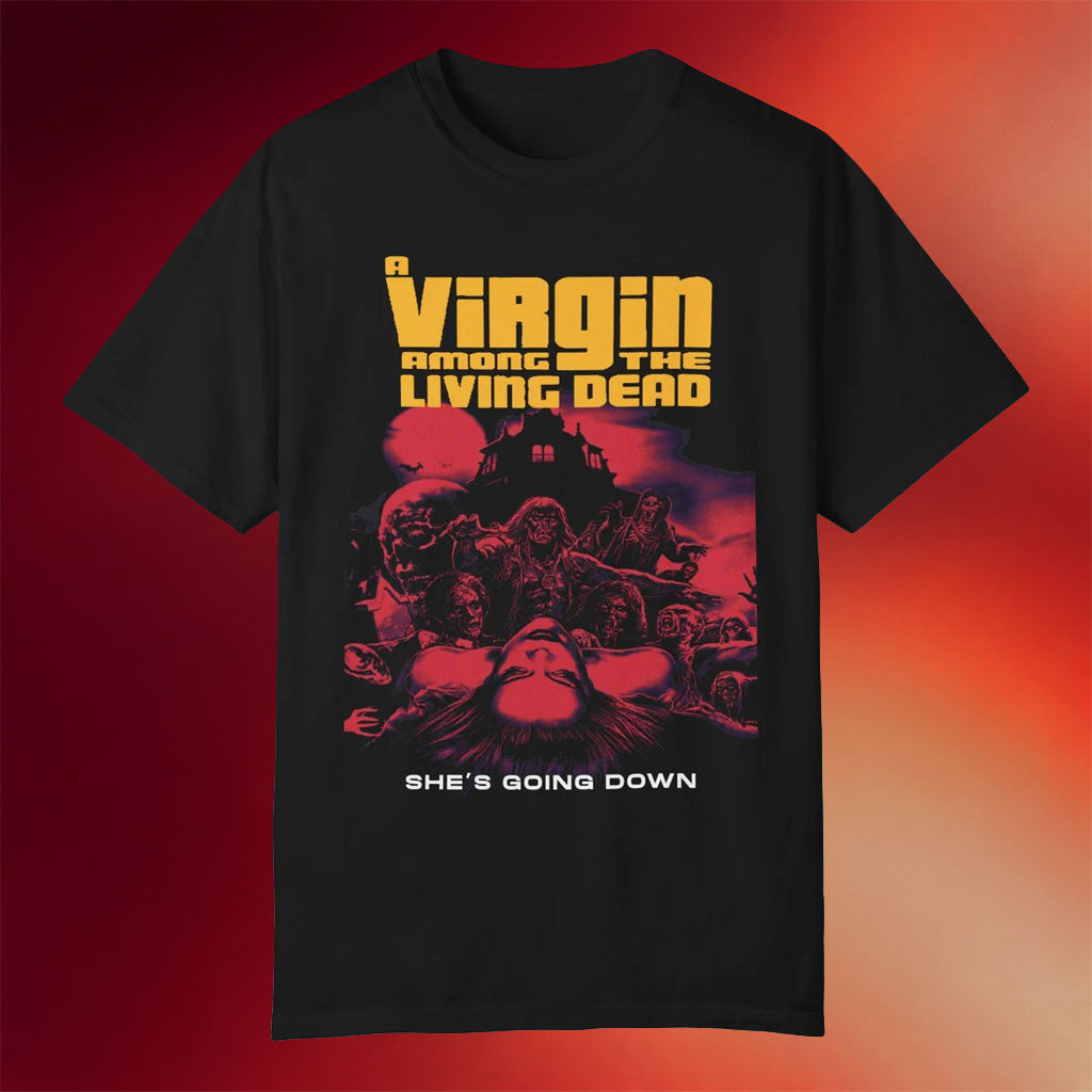 Iron Fortress Records Merch 2026 A Virgin Among The Living Dead T-Shirt Horror Movie Fan Gifts - Merchluma