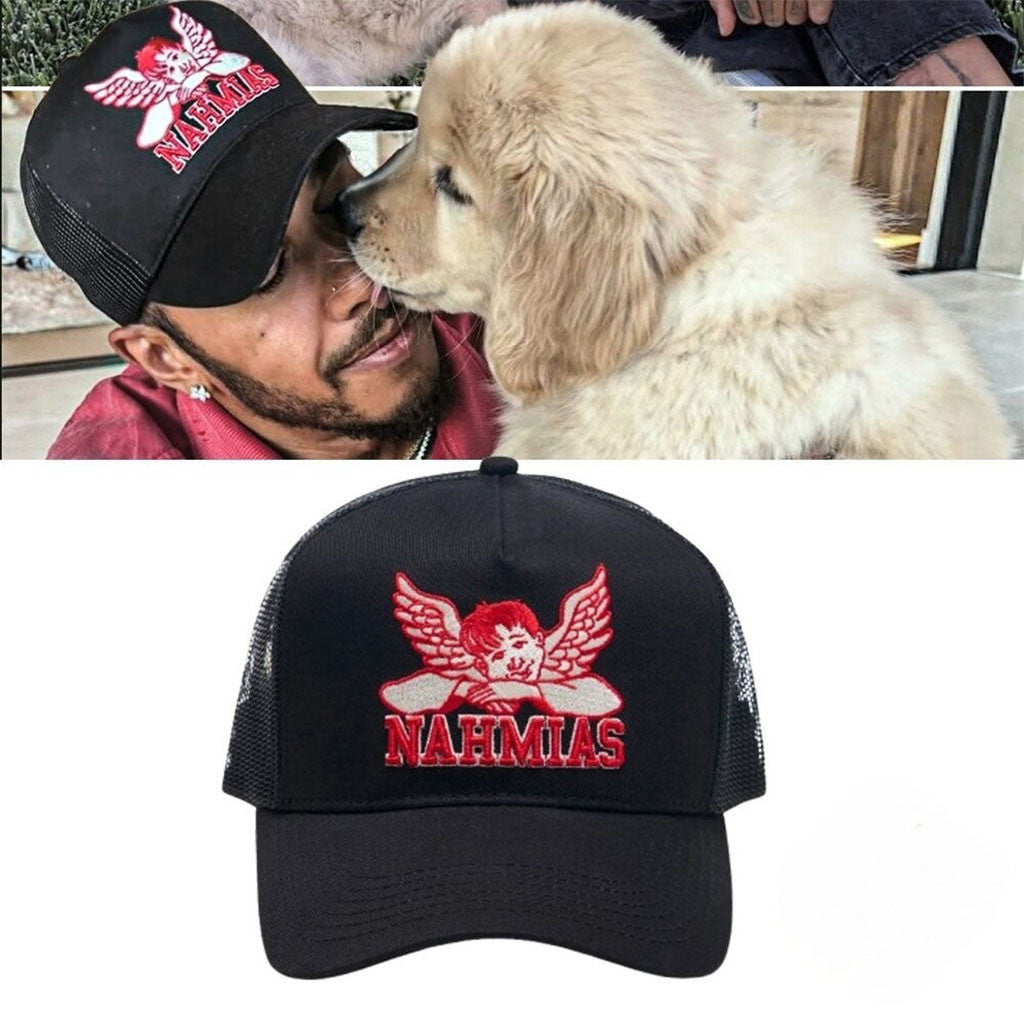 Lewis Hamilton Nahmias Angel Trucker Hat Embroidered Gift Ideas For Brothers - Merchluma