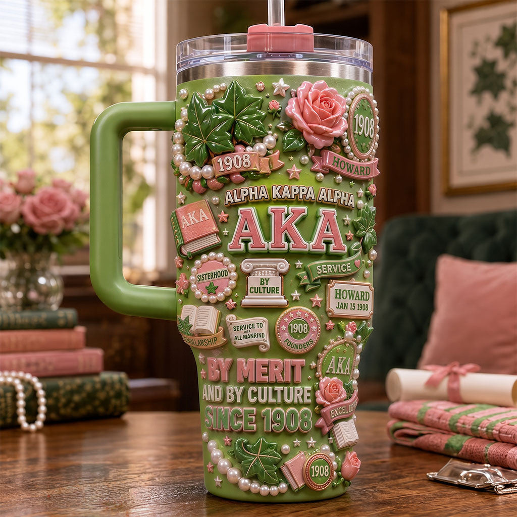 Alpha Kappa Alpha Merch AKA By Merit And By Culture Since 1908 Tumbler Gifts For Friends - Merchluma