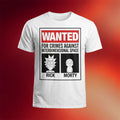 Rick And Morty Merch 2026 Wanted For Crimes Against Interdimensional Space Shirt Movie Fan Gift - Merchluma