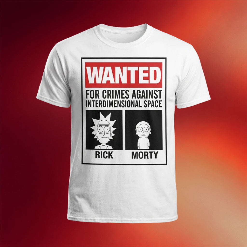 Rick And Morty Merch 2026 Wanted For Crimes Against Interdimensional Space Shirt Movie Fan Gift - Merchluma