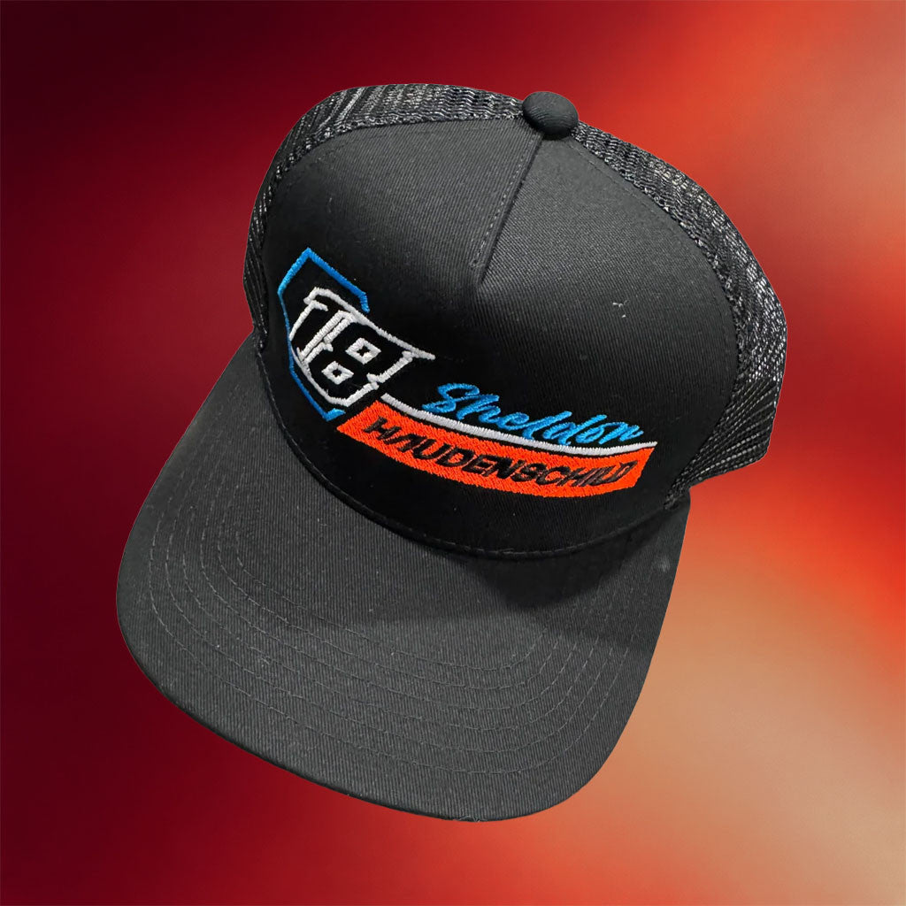 Sheldon Haudenschild Merch 2026 Sheldon Haudenschild #18 Snapback Trucker Hat Embrodiered - Merchluma