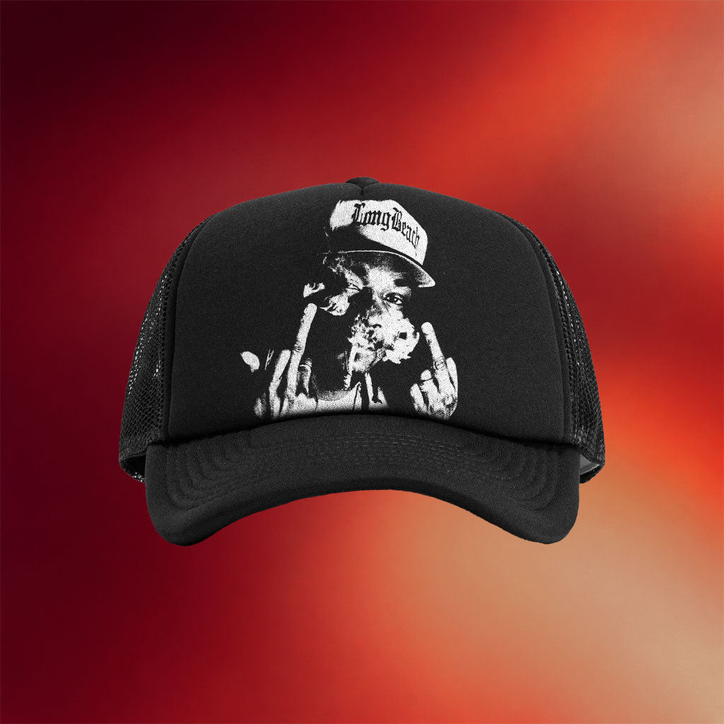 The Snoopermarket Merch 2026 Smoke Trucker Hat Snoop Doggy Middle Finger Hat Gift For Fans - Merchluma