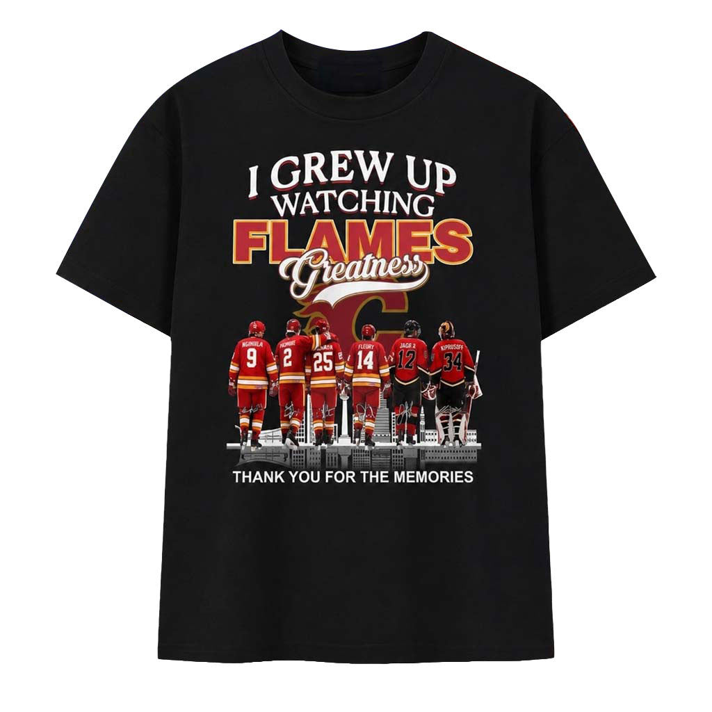 I Grew Up Watching Flames Greatness Thank You For The Memories T-Shirt Flames Merch Fan Gifts - Merchluma
