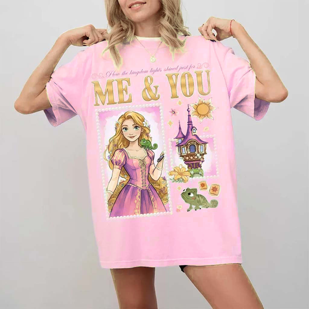 Vintage Princess Rapunzel Me And You T-Shirt Tangled Merch Gift For Cartoon Lovers - Merchluma