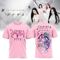 Aespa Aexis Line Global Tour 2026 Pink T-Shirt Aespa Merch Best Gift For Kpop Fans - Merchluma