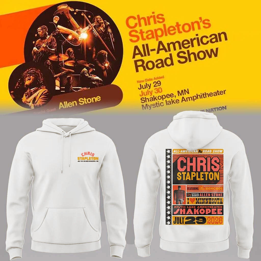 Chris Stapleton's Merch All American Road Show In Shakopee MN Hoodie Best Gifts For Music Lovers - Merchluma