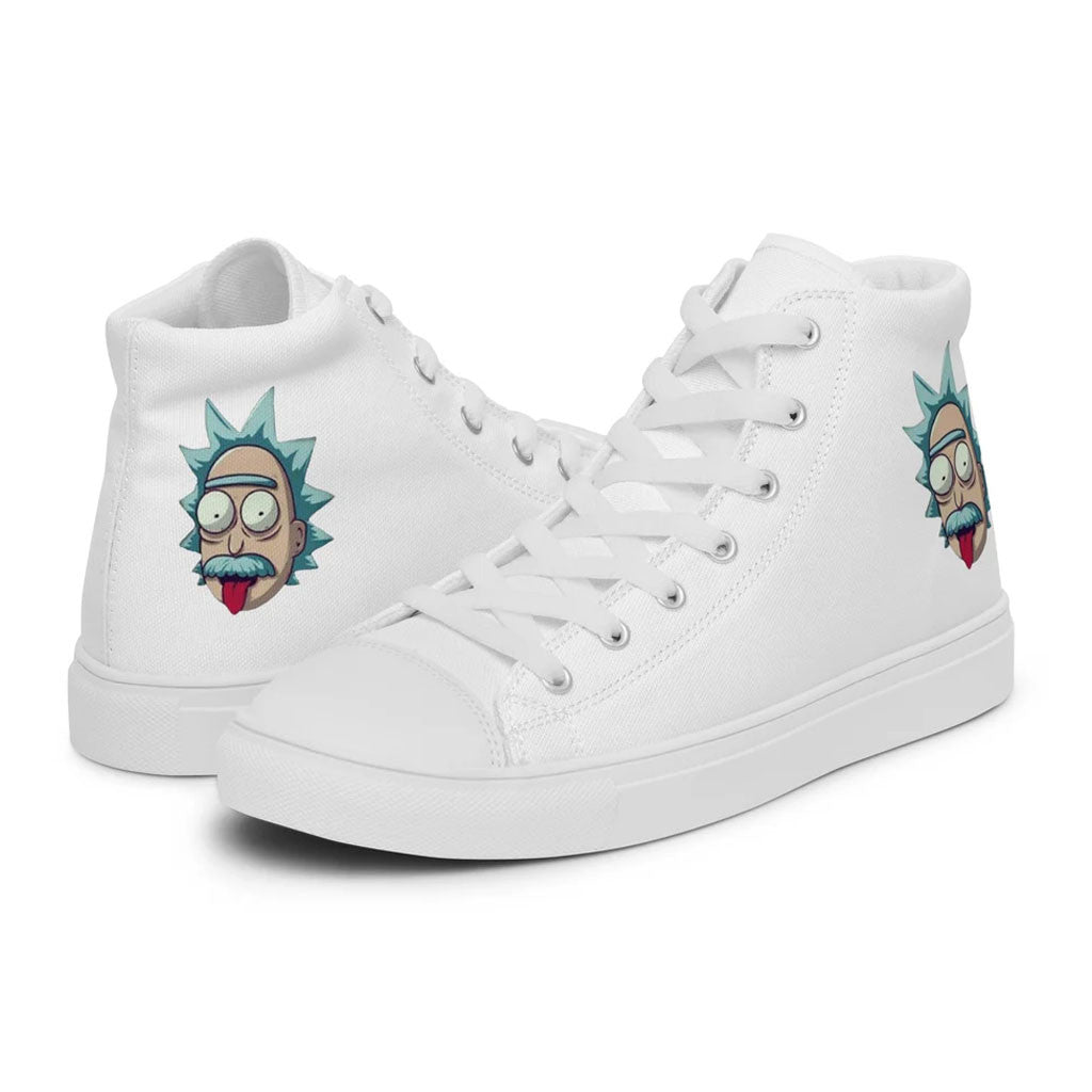 Rick And Morty Merch 2026 Rick Einstein Shoes White Cartoon Lover Sneakers Gift For Dad - Merchluma