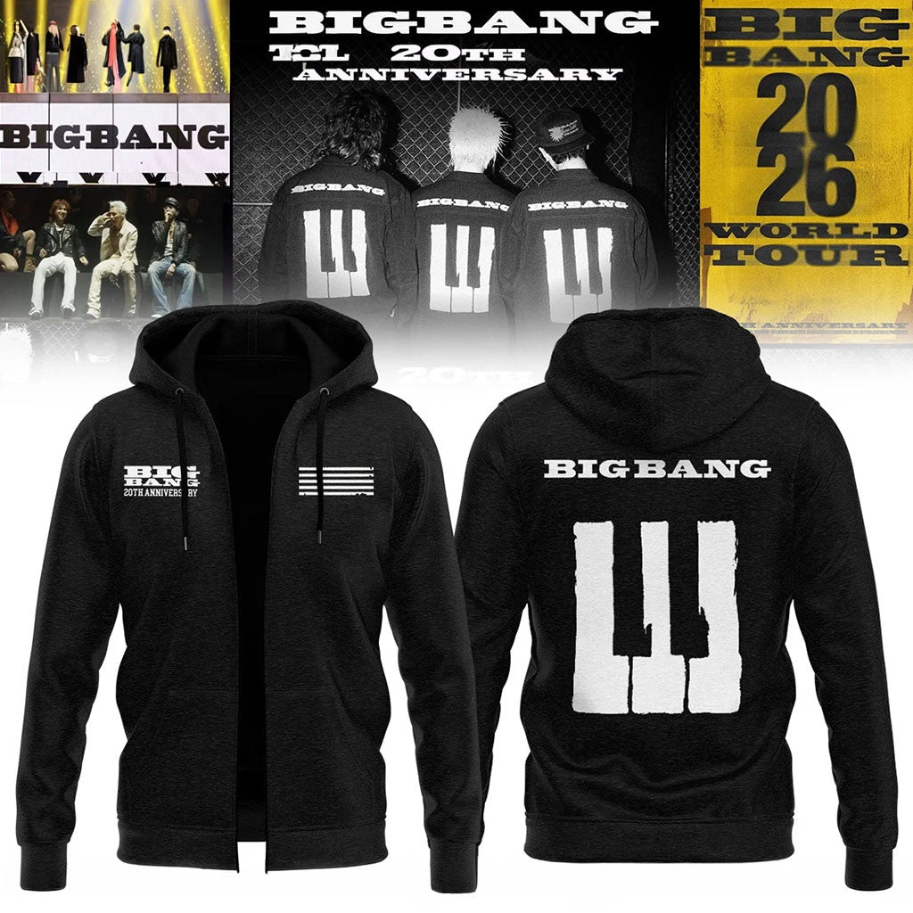 BigBang Merch 2026 World Tour Zip Hoodie BigBang 20th Anniversary Concert Outfits Gift For VIP - Merchluma