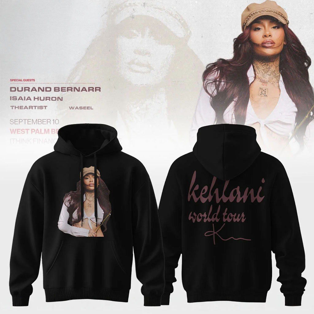 Kehlani World Tour Merch 2026 Portrait Signature Hoodie Kehlani Merch Gift For Fans - Merchluma