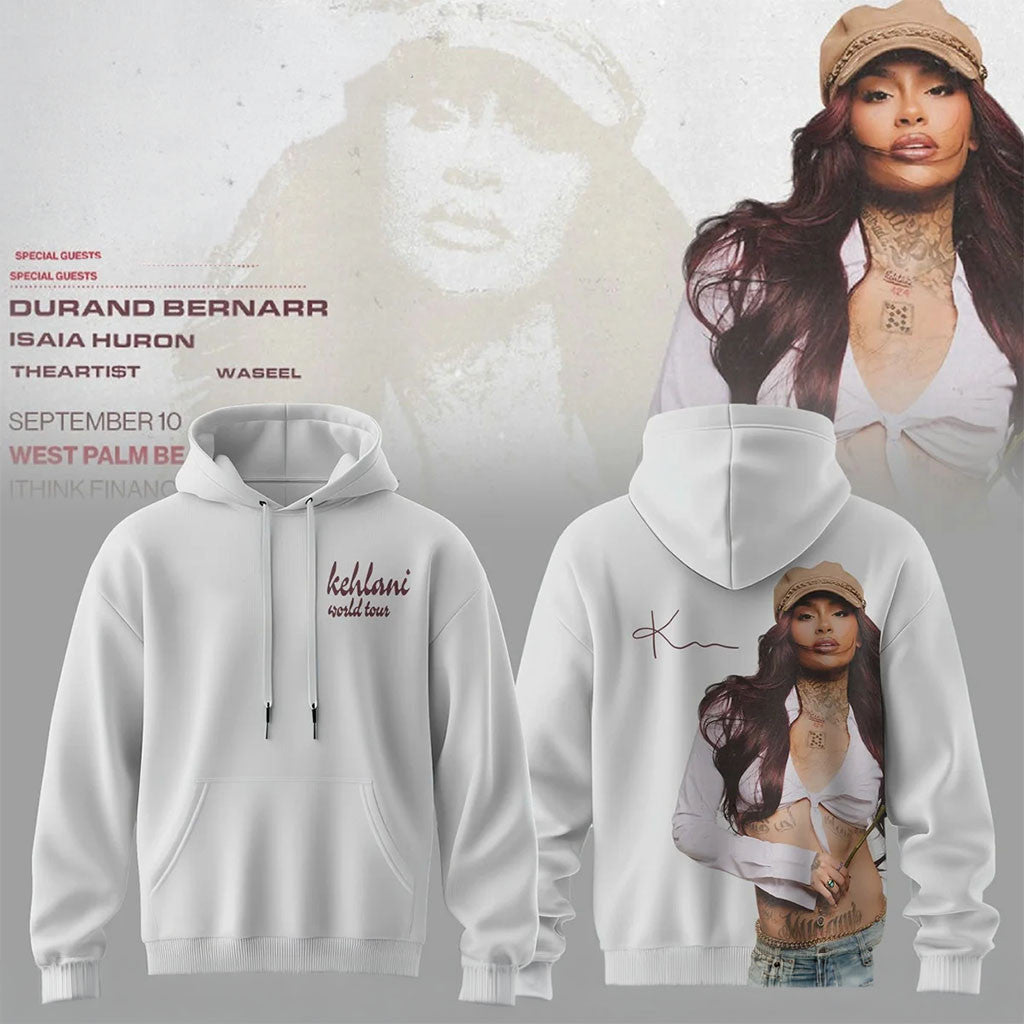 Kehlani World Tour 2026 Portrait Signature Hoodie Kehlani Merch Best Gifts For Music Fans - Merchluma