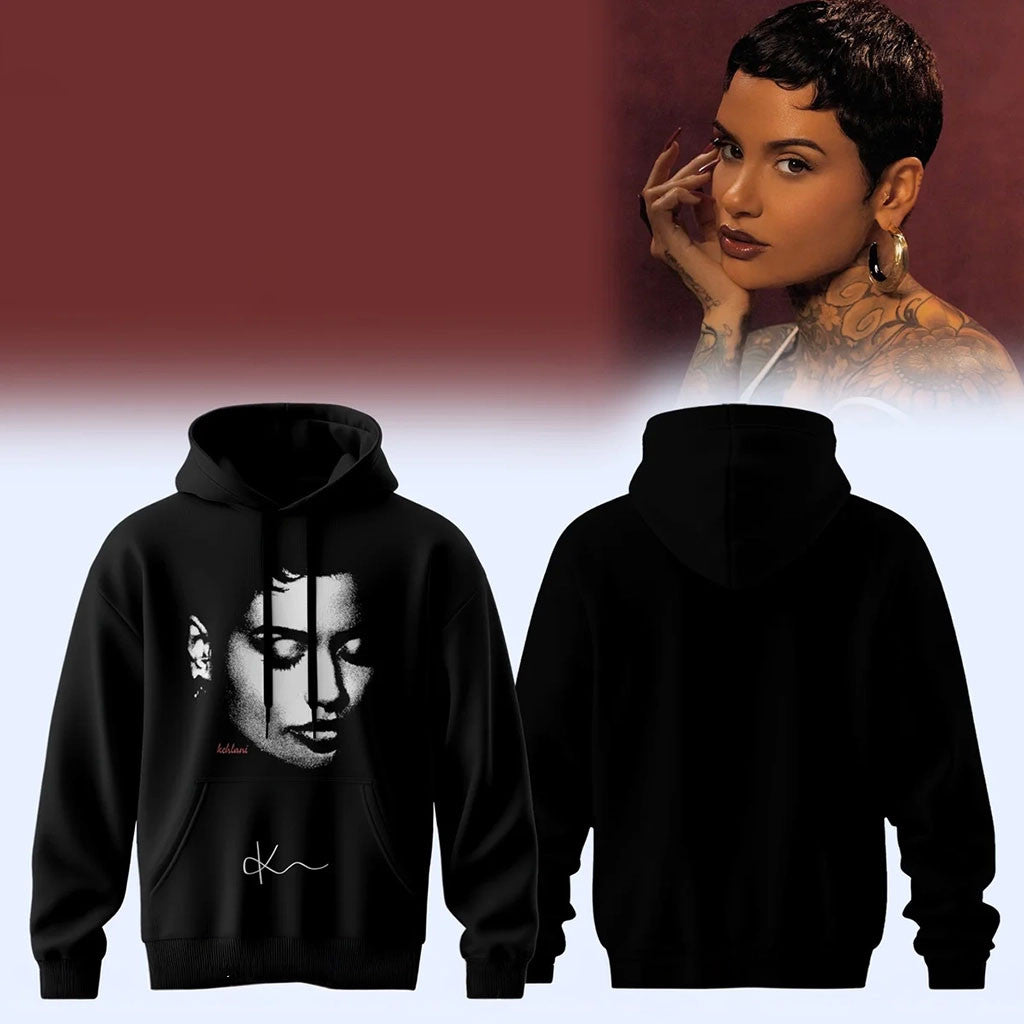 Kehlani World Tour Merch 2026 Portrait Signed Hoodie Black Kehlani Merch Gift For Music Lover - Merchluma