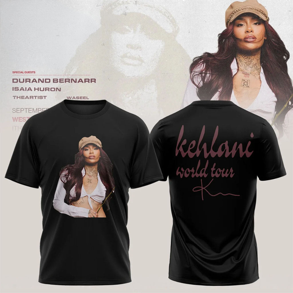 Kehlani World Tour 2026 Signed T-Shirt Black Kehlani Merch Gift Ideas For Music Lovers - Merchluma
