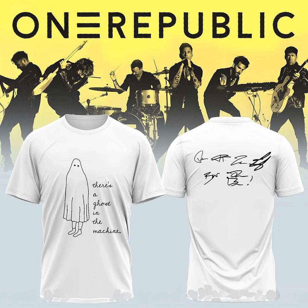 OneRepublic Merch 2026 There's A Ghost In The Machine T-Shirt Signed Shirt Gift For Band Fans - Merchluma