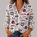 Georgia Bulldogs College Spirit Blossoms Long Sleeve Button Up Shirt Georgia Bulldogs Merch - Merchluma