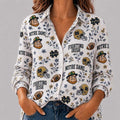 Notre Dame Fighting Irish College Spirit Blossoms Long Sleeve Button Up Shirt Fighting Irish Merch - Merchluma