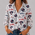 Ole Miss Rebels College Spirit Blossoms Long Sleeve Button Up Shirt Rebels Merch Wife Gifts - Merchluma