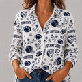 Penn State Nittany Lions College Spirit Blossoms Long Sleeve Button Up Shirt Nittany Lions Merch - Merchluma