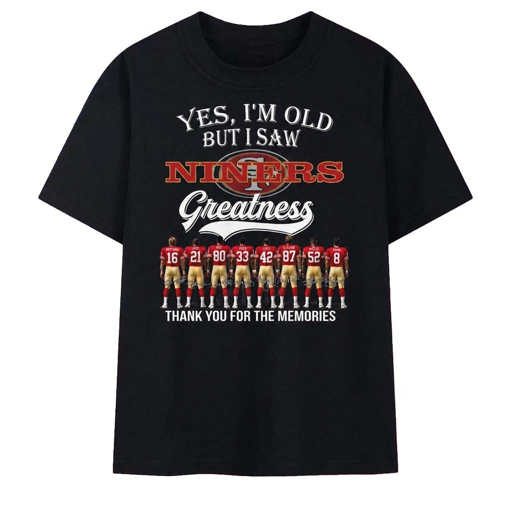 San Francisco 49ers Legends Greatness Thank You For The Memories Graphic Shirt 49ers Merch - Merchluma